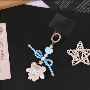 Sanrio Mobile Phone Chain Cute Cinnamoroll Pendant Beaded Bow Lanyard